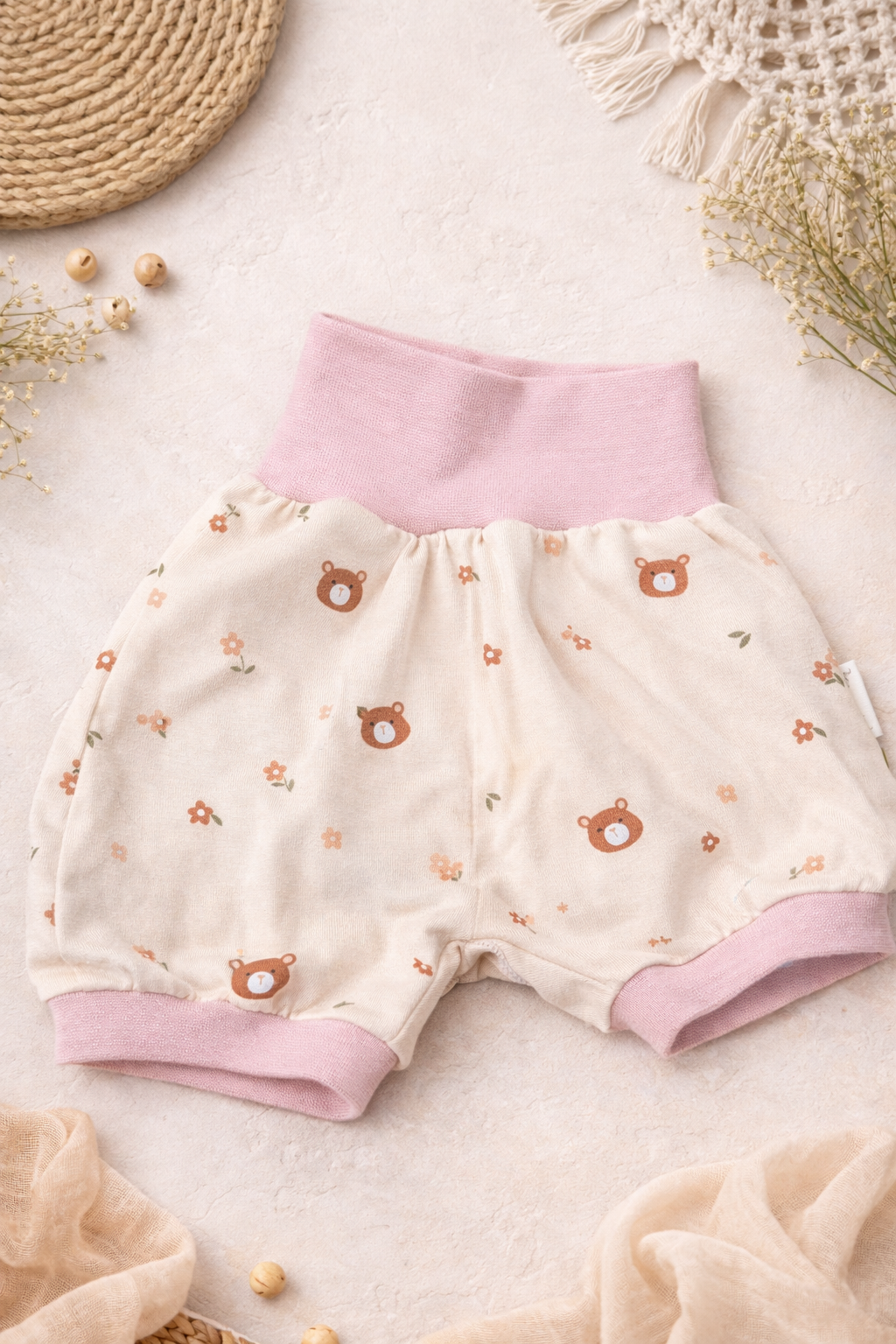 Pumphose kurz ( Bär / Rosa )