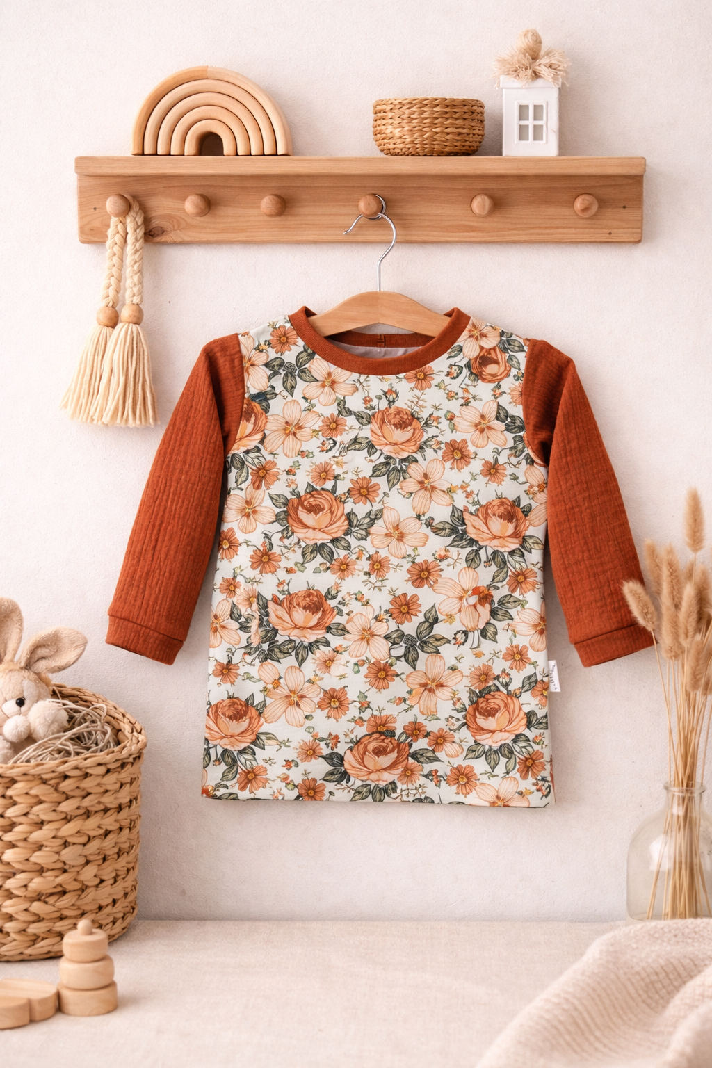 Langarmshirt Vintage Blumen